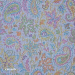 NWT Silk Modal Scarf Stole Wrap Pastel Paisley Leaves